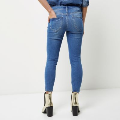 Petite mid blue wash Molly jeggings